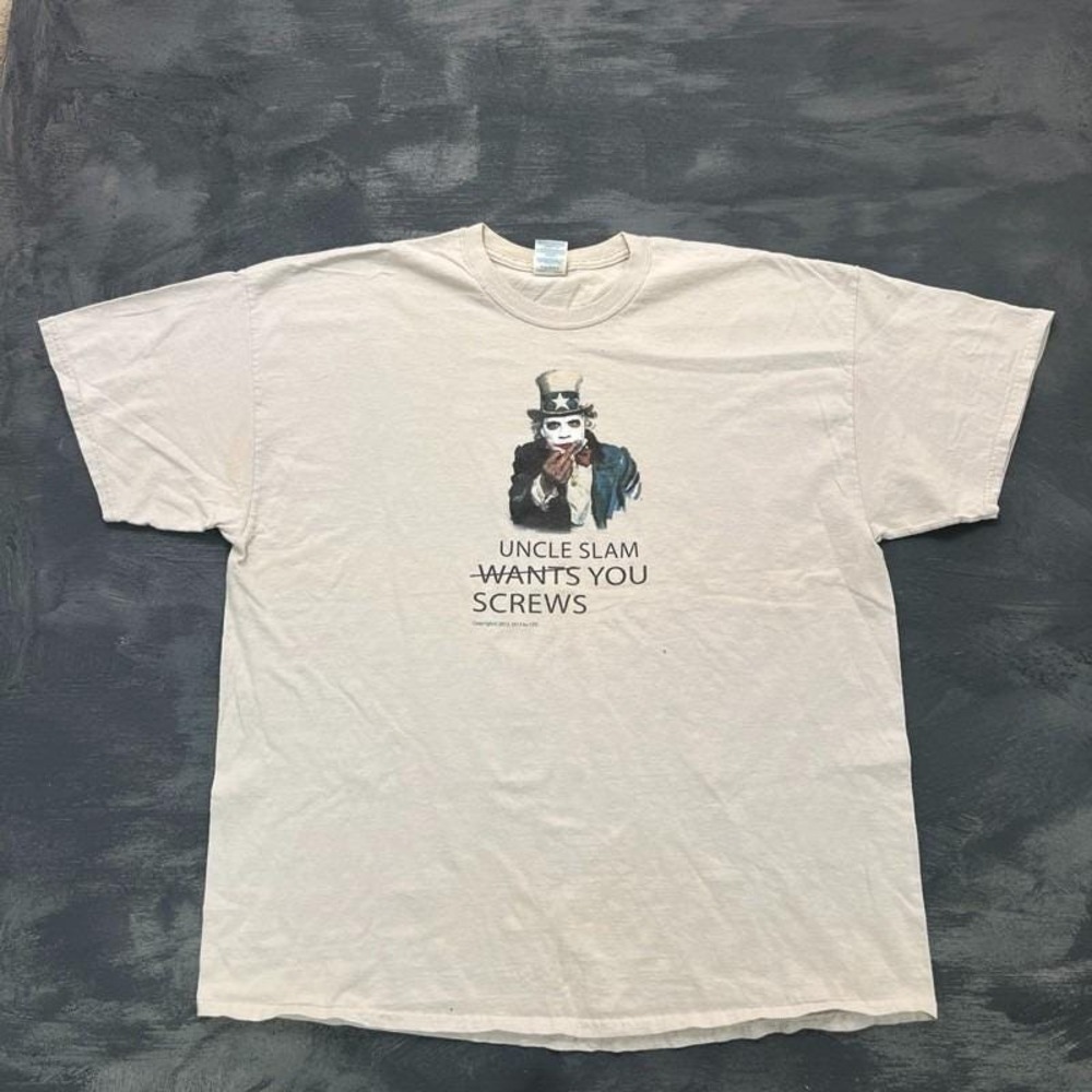 Vintage Uncle Slam Screws Anti-Obama Shirt Mens XXL White 2000s Parody Politics